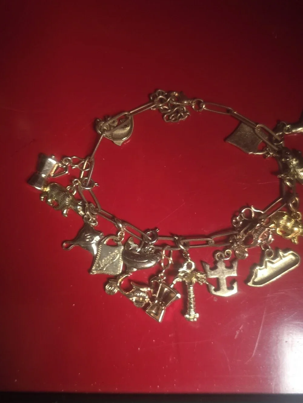 Gold Colored Travelers  Engaging Conversarion Starter Charm Bracelet